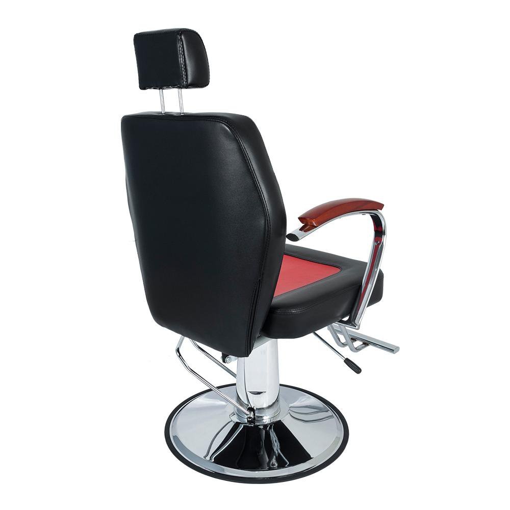 Cadeira Hidráulica Reclinável Barbeiro Salão Pelegrin PEL-5513 Preto e Vermelho - 5