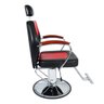 Cadeira Hidráulica Reclinável Barbeiro Salão Pelegrin PEL-5513 Preto e Vermelho - 4