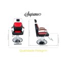 Ver imagem 2 de Cadeira Hidráulica Reclinável Barbeiro Salão Pelegrin PEL-5513 Preto e Vermelho