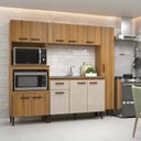 Ver imagem 1 de Cozinha Modulada Compacta 4 Peças Berlim Marrom/Ipê/Cristalo