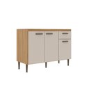 Ver imagem 5 de Cozinha Modulada Compacta 4 Peças Berlim Marrom/Ipê/Cristalo