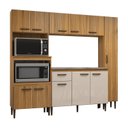 Ver imagem 2 de Cozinha Modulada Compacta 4 Peças Berlim Marrom/Ipê/Cristalo