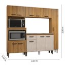 Ver imagem 3 de Cozinha Modulada Compacta 4 Peças Berlim Marrom/Ipê/Cristalo