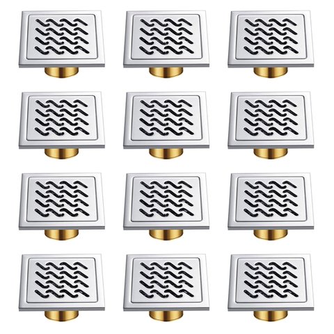 Ralo Inox 10x10 Banheiro Lavabo Kit 12 Unidades Anti Odor Anti Inseto Cozinha Lavanderia Quintal Seg