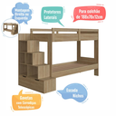 Ver imagem 7 de Cama Beliche Infantil Bicama 2,32m com Escada, Nichos e Gavetas Aveiro/Oak- Completa Móveis