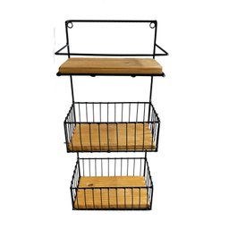 Fruteira com prateleira porta Condimentos Suspensa Artesanal Cozinha Ferro MINAS ARTE PRÓPRIA frutei - 1