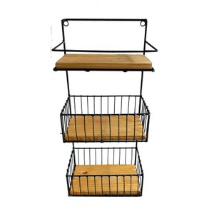 Fruteira com prateleira porta Condimentos Suspensa Artesanal Cozinha Ferro MINAS ARTE PRÓPRIA frutei