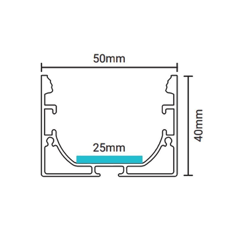 Perfil Pendente Largo para Fita Led Luminatti LM1144 com 1 metro Branco - 2