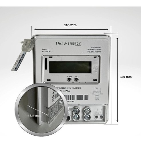 Medidor de Energia Watimetro Bifasico sem Neutro - Up Energy - 5