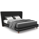 Ver imagem 1 de Cabeceira Casal Nilo 160cm com Cama Pés Madeira Suném P05 Veludo Preto - Lyam Decor