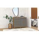 Ver imagem 5 de Cômoda Sapateira Sirius 2 Portas 5 Gavetas Nature Alasca para Calçados e Roupas