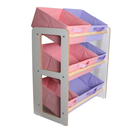 Ver imagem 1 de Prateleira Mdf Organizadora de Brinquedo Infantil Rosa Lilas