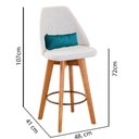 Ver imagem 3 de Kit 02 Banquetas Linho Bege e Almofada Suede Azul Turquesa