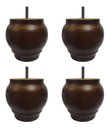 Ver imagem 1 de Kit 6 Pés Torneados Imbuia 10cm Linha Alta Sofá Decoração Mimo