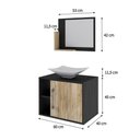 Ver imagem 5 de Conjunto Balcão C-cuba L38 e Espelheira Soft 600 Preto Ônix C-branco Chess Preto Ônix C-carvalho