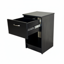Ver imagem 3 de Mesa de Cabeceira Gaveta Comum e Gaveta Secreta com Fechadura Oculta - Preto