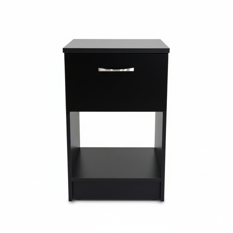 Mesa de Cabeceira Gaveta Comum e Gaveta Secreta com Fechadura Oculta - Preto