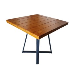 Mesa Madeira Maciça Quadrada 80x80 Pés de Ferro Moderna - 6