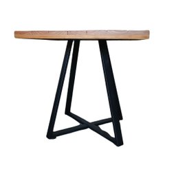 Mesa Madeira Maciça Quadrada 80x80 Pés de Ferro Moderna - 3