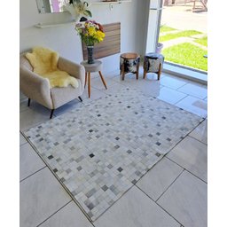 Tapete de Couro Quadriculado 2,00 X 1,50 M Cinza - 1