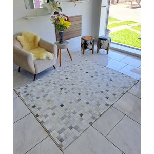 Tapete de Couro Quadriculado 2,00 X 1,50 M Cinza