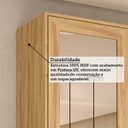 Ver imagem 5 de Armário Aéreo 2 Portas Vidro 100% MDF 80cm Malta Marrom/Amêndoa Espresso Móveis