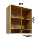 Ver imagem 4 de Armário Aéreo 2 Portas Vidro 100% MDF 80cm Malta Marrom/Amêndoa Espresso Móveis