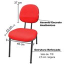 Ver imagem 4 de Cadeira Executiva Fixa Vermelho Pé Palito Estofada em Tecido Jserrano