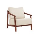 Ver imagem 2 de Poltrona Decorativa Vita Estofada Linho Off White - Imbuia