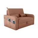 Ver imagem 1 de Sofá Cama Lady Day 2 Lugares Conforto Veludo Ferrugem Matrix Sala com Baú