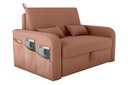 Ver imagem 2 de Sofá Cama Lady Day 2 Lugares Conforto Veludo Ferrugem Matrix Sala com Baú