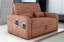 Ver imagem 1 de Sofá Cama Lady Day 2 Lugares Conforto Veludo Ferrugem Matrix Sala com Baú