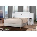 Ver imagem 1 de Cabeceira para Cama Box Regulável Acap Casal com Prateleiras Nas Laterais para Objetos Cor Branco Ja
