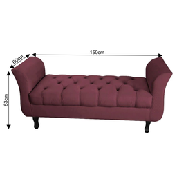 Recamier Grécia Calçadeira Decoração Moderno Quarto Sala Estar Jantar Suede - 2