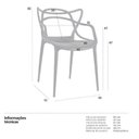 Ver imagem 4 de Conjunto com 6 Cadeiras Empilhavel Allegra Preta Polipropileno Resistente