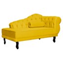 Ver imagem 2 de Recamier Divã Sofá Namoradeira 2 Lugares Lado Esquerdo Capitonê Suede Amarelo