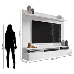 Painel para Tv Home Suspenso Ambiente Noruega Branco - Móveis Leão - 3