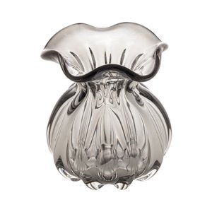Vaso De Vidro Italy Cinza 10x11cm - Wolff