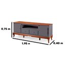 Ver imagem 2 de Rack para TV até 75 Polegadas 195cm 2 Portas 2 Gavetas Nicho Prateleira Interna Pés Luis Xv