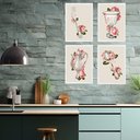 Ver imagem 2 de Kit 4 Quadros Cozinha Vintage- Flores 45x34cm:moldura Preta