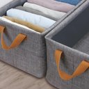 Ver imagem 5 de Kit 3 Caixa Organizadora Multiuso Empalhável Tecido e Metal