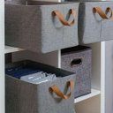 Ver imagem 6 de Kit 3 Caixa Organizadora Multiuso Empalhável Tecido e Metal