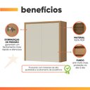 Ver imagem 5 de Armário Aéreo de Cozinha 0,80m 2 Portas 100% Mdf Cléo Madeirado/off White Nesher