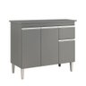 Balcão Gabinete para Pia 100cm 2 Portas Andréia Cinza - Ajl Móveis - 2