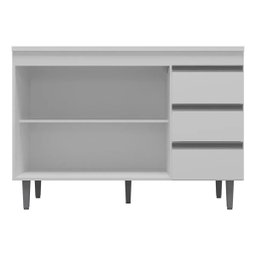 Balcão Gabinete para Pia 100cm 2 Portas Andréia Cinza - Ajl Móveis - 3