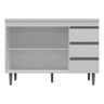 Balcão Gabinete para Pia 100cm 2 Portas Andréia Cinza - Ajl Móveis - 3