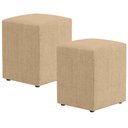 Ver imagem 1 de Kit 02 Puffs Quadrado L02 Decorativo Linho Bege Escuro - Lyam Decor