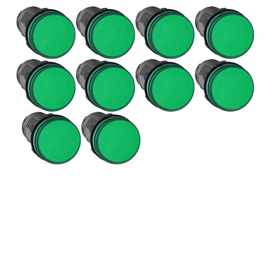 Akozon 10 Spie LED 24V 22mm Per Quadri Elettrici, Colore Verde, IP65 - 4