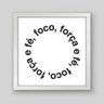 Quadro Frase Círculo Foco Força Fé - 40x40cm - Moldura Padrão Branco - 1