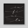 Quadro Frase Infinito Sílabas I - 30x30cm - Moldura Caixa Preto - 1